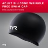 TYR Unisex Adult All-season Wrinkle-Free Silicone Swim Cap, Black, 0