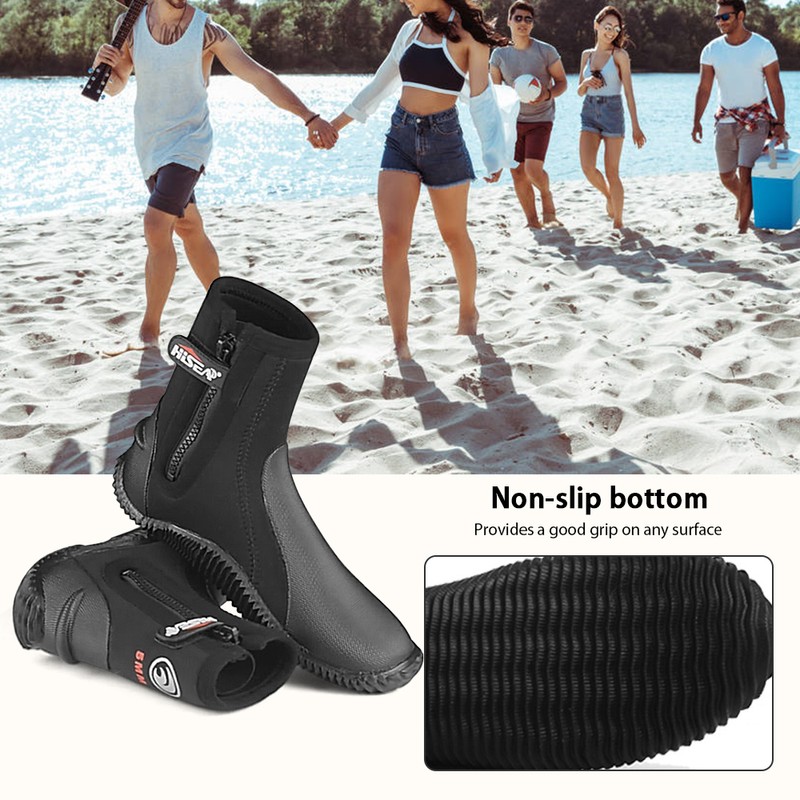 5mm Neoprene Dive Boots Wetsuit Boots with Side Zipper for