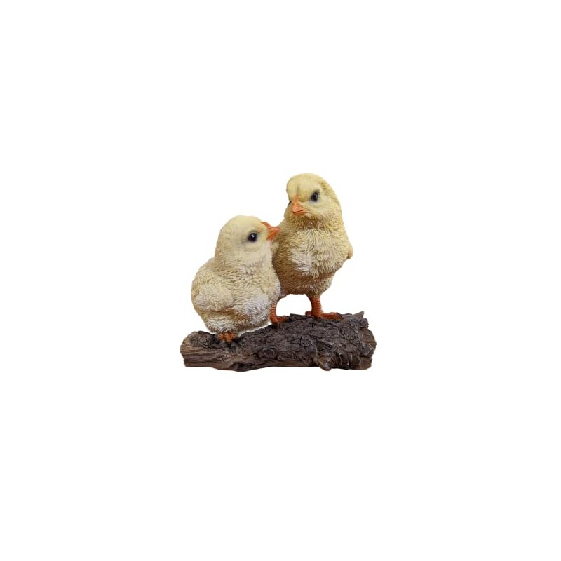 Vivid Arts Realistic Baby Chicks on Log | Resin Home