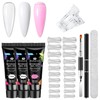 Poly Extension Gel Nail Kit, Clear White Pink Builder Nail