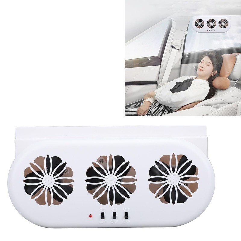 Automobile Ventilator Cooling Fan, 3 Holes SUV Window Exhaust Fan,