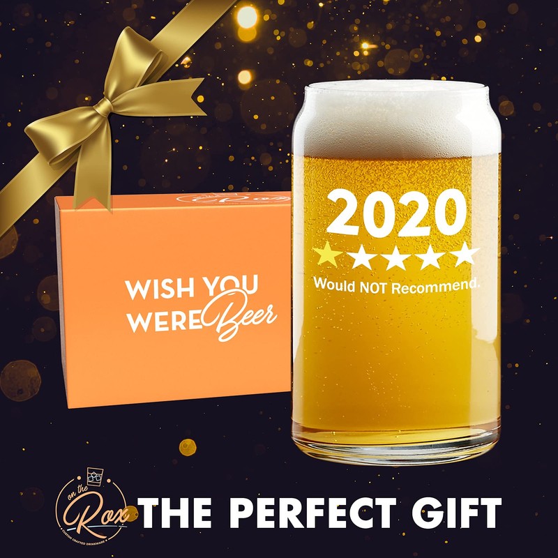 Funny Beer Glass Gift Set -"2020 One Star, Would NOT