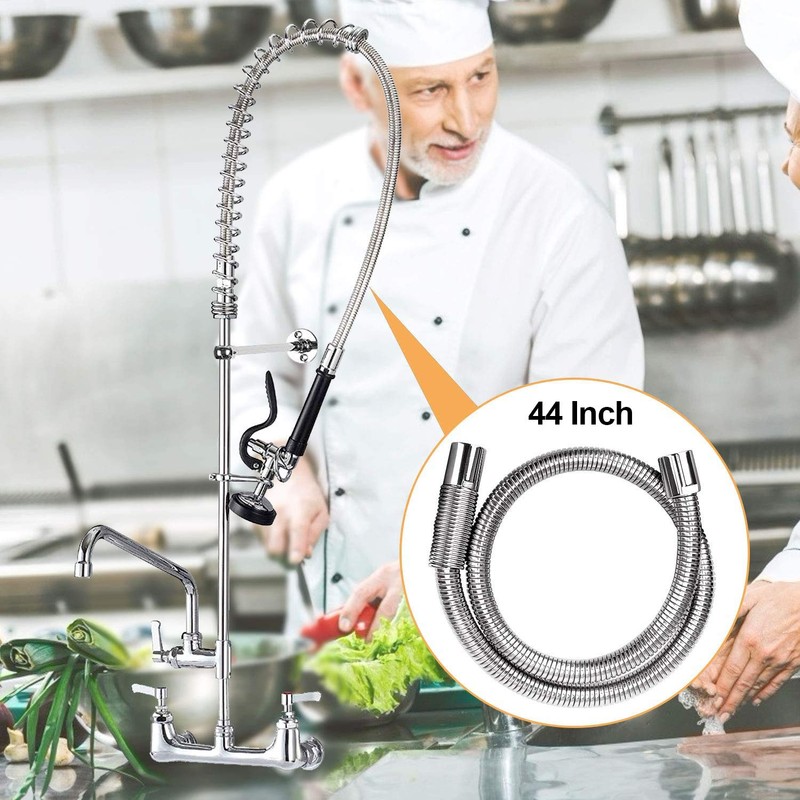 KWODE Pre-rinse Hose 44" Flexible Stainless Hose Replacement Kit For