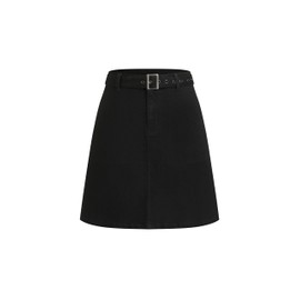 Vinova Denim A-Line Skirt with Belt Womens Casual Fashion Skirt