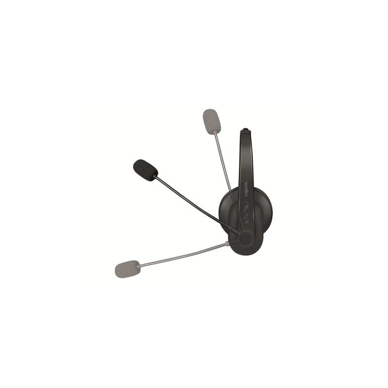 LogiLink Bluetooth Stereo Headset, Microphone Black Standard