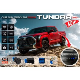 CH4x4 Cube Push Switch for Toyota Tundra 2022+ - Audio Symbol - Blue LED