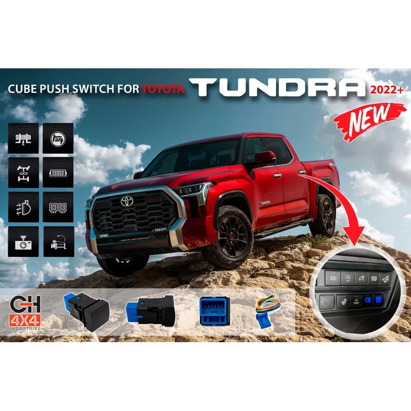 CH4x4 Cube Push Switch for Toyota Tundra 2022+ - Audio