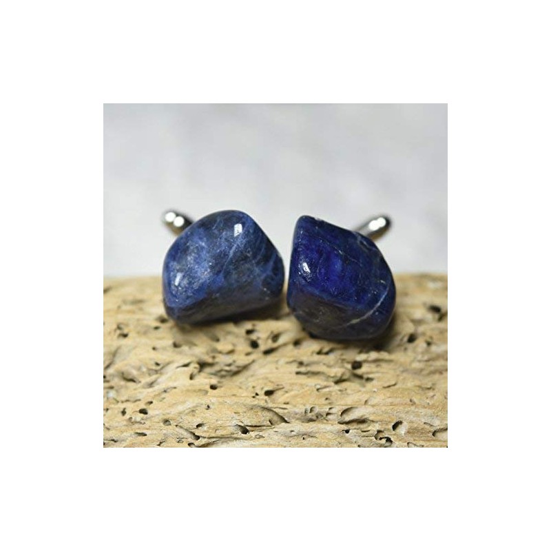 Custom Sodalite Stone Cufflinks - 1 Set