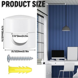 Blulu 20 Pack Aluminum Swag Hooks for Ceiling Hanging Lights Pendant Light Hanger Hanging Lamp Chandelier Hook for Electric Wire Cable Cord String Lighting Fixture