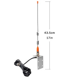 TWAYRDIO 13.6" VHF Antenna for Marine Radio, VHF Radio Marine Antenna PL259 Base with 16.4ft RG58 Coax Cable, U-bolts and L-bracket for Uniden Cobra Standard Horizon Marine Radios
