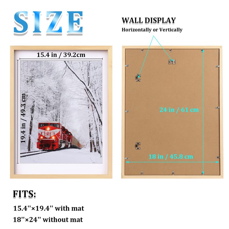 Egofine 18x24 Poster Frame Set of 2 Solid Wood Frame