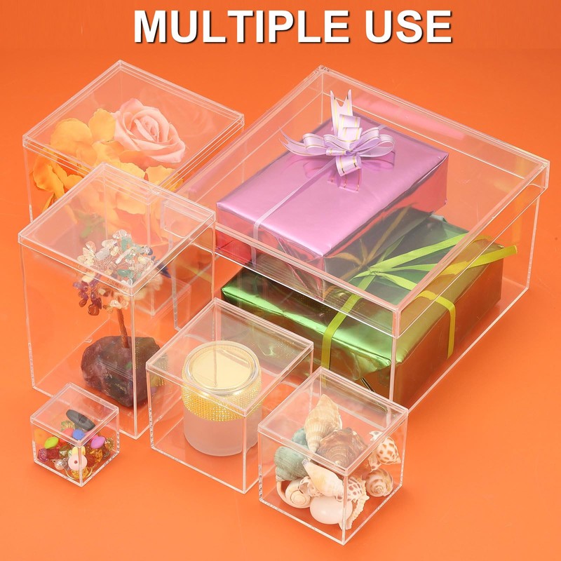 PATIKIL Acrylic Lid Box 15 x 10 x 5 cm