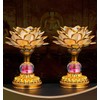 Omeet Colorful LED Lotus Buddhist Lamp, Gradient Buddha Light for