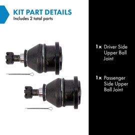 TRQ Driver & Passenger Side Upper Ball Joint Set Compatible with 1997-2003 Acura CL 1996-2003 TL 1990-2002 Honda Accord 1989-1991 Civic 1997-2001 CR-V CRX 1996-1999 Isuzu Oasis