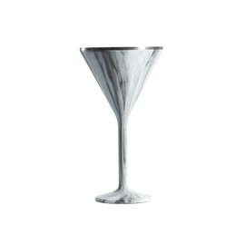 NEWPORT Stemware Collection Premium Vacuum Insulated Stainless Steel Martini Glasses, Lightweight Margarita Glasses, Unbreakable & Drinks Stay Cold, Non-Slip Base, Cocktail Glasses, 8oz, Marble