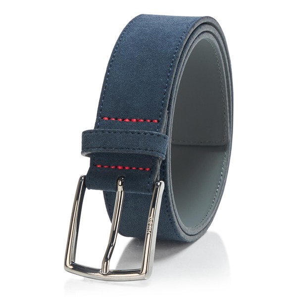 HUGO, Gregor Smooth Suede Leather Belt, clean navy, 40