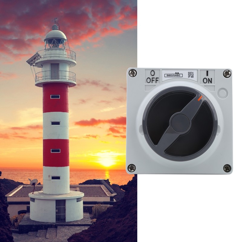 Outdoor Waterproof Switch Socket Isolation Dustproof Rotary OnOff Buttons Indicators