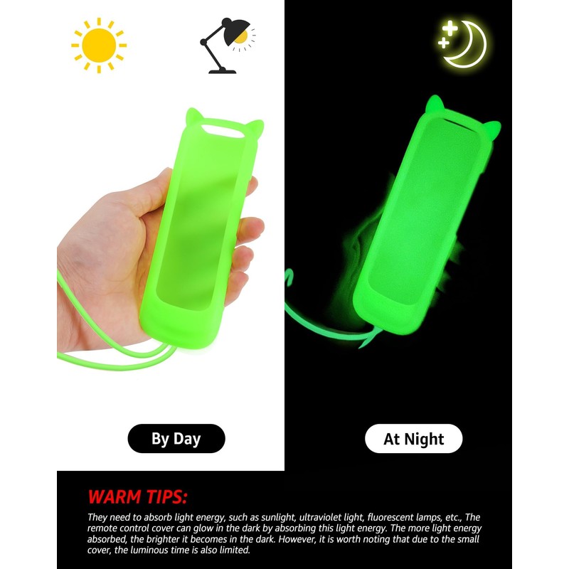 3Pcs Remote Cover for Roku with Cat Ears Design, Silicone