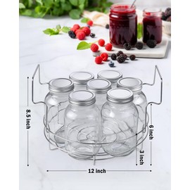 Cook N Home 12-inch Canning Rack, 2 Pack, Stainless Steel Steamer Canning Jar Rack, Kit for Regular Wide Mouth Mason Jars Ball Jars Holds 8 Pint or 7 Quart Jars