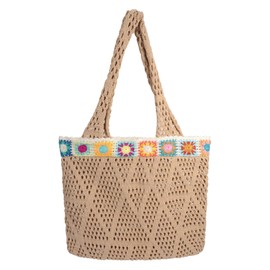CHIC DIARY Knitted Bag Women's Boho Beach Bag Large Summer Crochet Shoulder Bag Handbag Crochet Bag Tote Bag