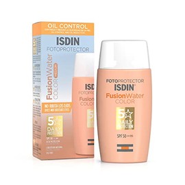 ISDIN Fotoprotector Pediatrics Gel Cream SPF 50+, Protector Solar Corporal 250 ml + Fotoprotector Fusion Water COLOR SPF 50, Protector Solar Facial de fase acuosa, 50ml