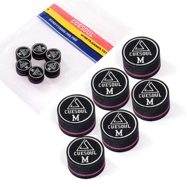 CUESOUL 6 Pieces 9 Layer 14mm Pigskin Cue Tips for Pool Cue Stick