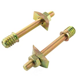 RLECS 8pcs Threaded Rod Connectors Kit 4 in 1 Metal Furniture Connecting Fittings with Semilunar Connector M8 Half-Moon Nut