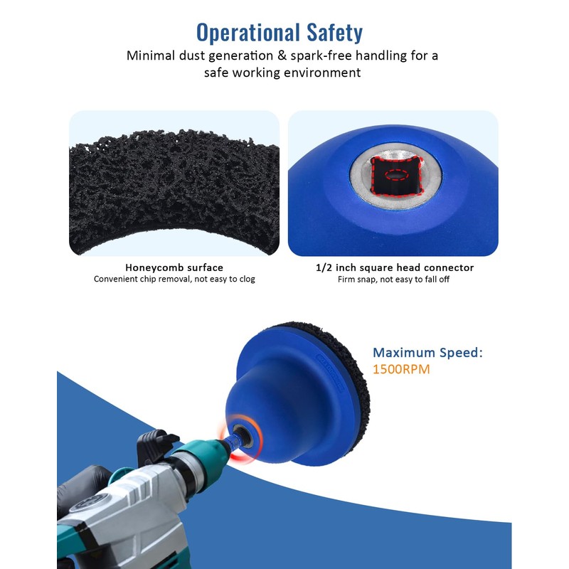 GLEXQLAO Wheel Hub Grinder Cleaning Tool, 150mm/6inch Diameter Wheel Hub