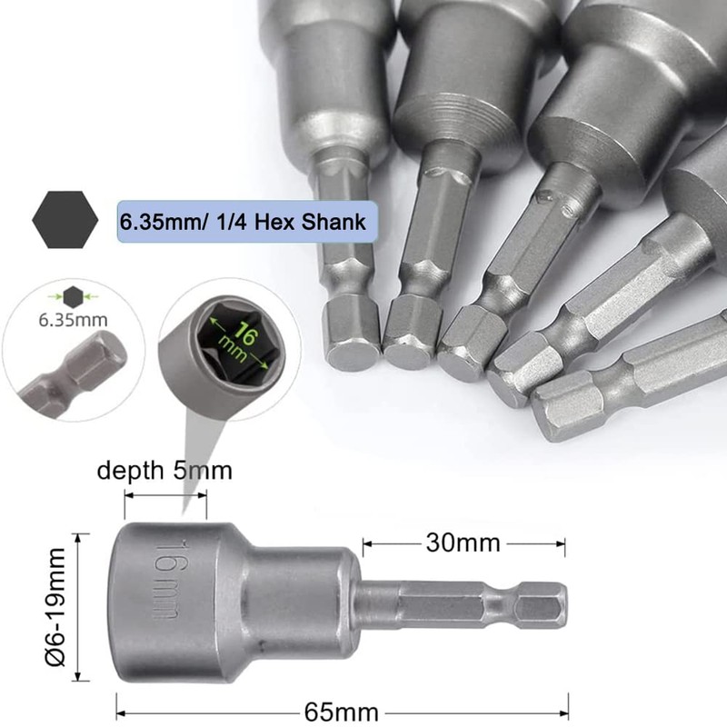 Bestgle 10 Pcs Magnetic Nut Setter Driver Drill Bit Set,