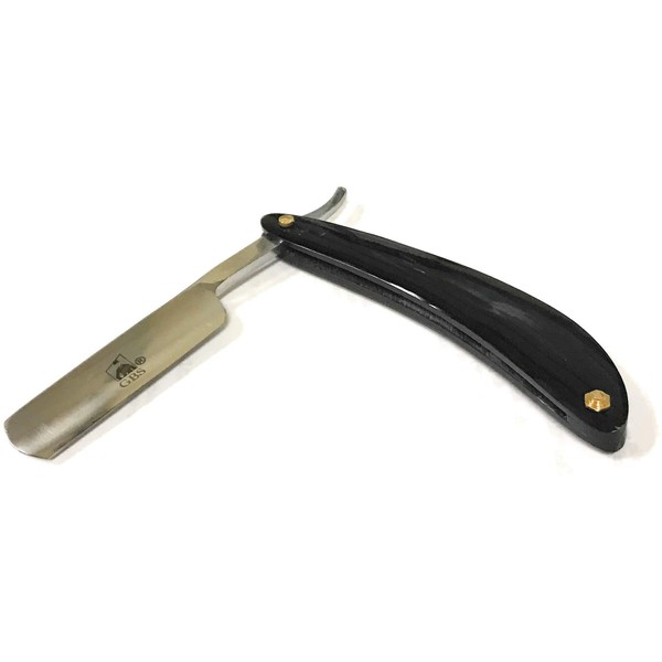 GBS Black Horn Shave Ready Carbon Steel Straight Razor - Cut Throat - Professional Quality- Shave Ready 6/8" Half Hollow