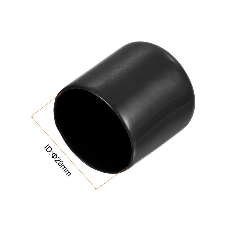 sourcing map 20pcs Round Rubber End Caps 1 1/8"(29mm) Black
