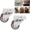 2pcs Caster Wheels Silent 360° Rotation Brake Free TPR Soft