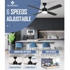 Glasshell Ceiling Fan 52 Inch, Remote Control Reversible DC Motors,
