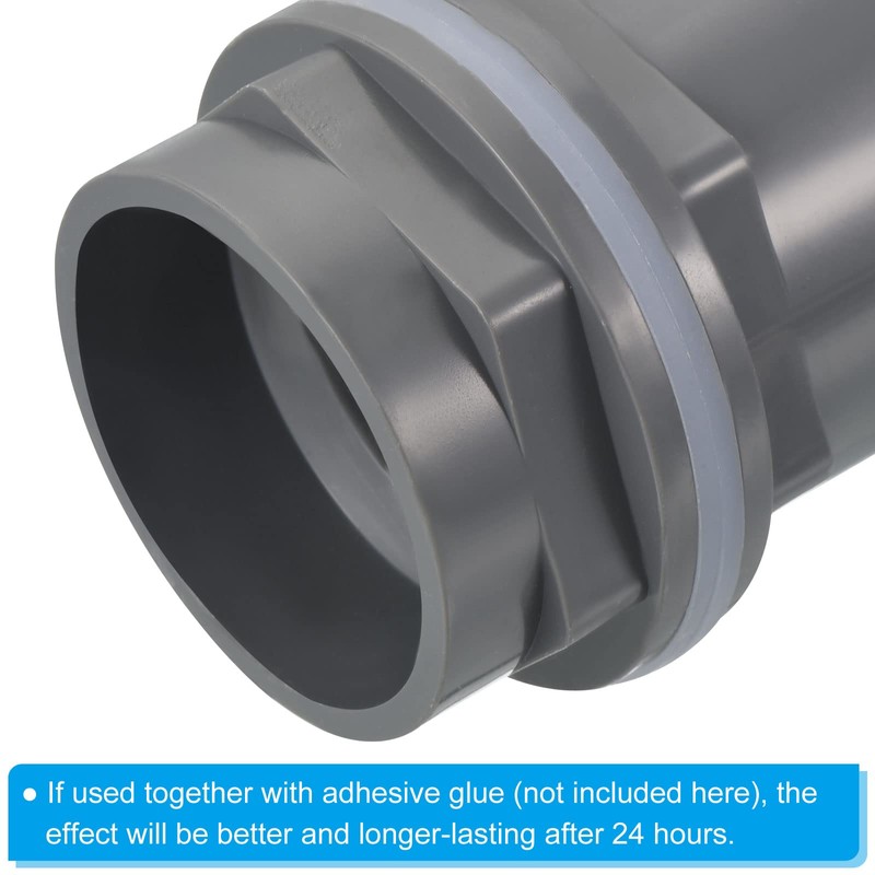 PATIKIL PVC Water Tank Pipe Fitting 1-1/2" ID DN40, Straight