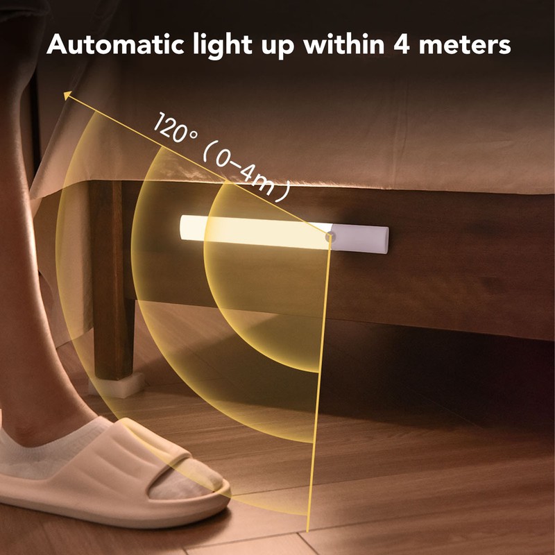 Motion Sensing Cabinet Light Three Color USB C Rechargeable Dimmable