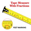 WISEUP Industrial Magnetic Tape Measure with Fractions 1/8 and Metric,Easy