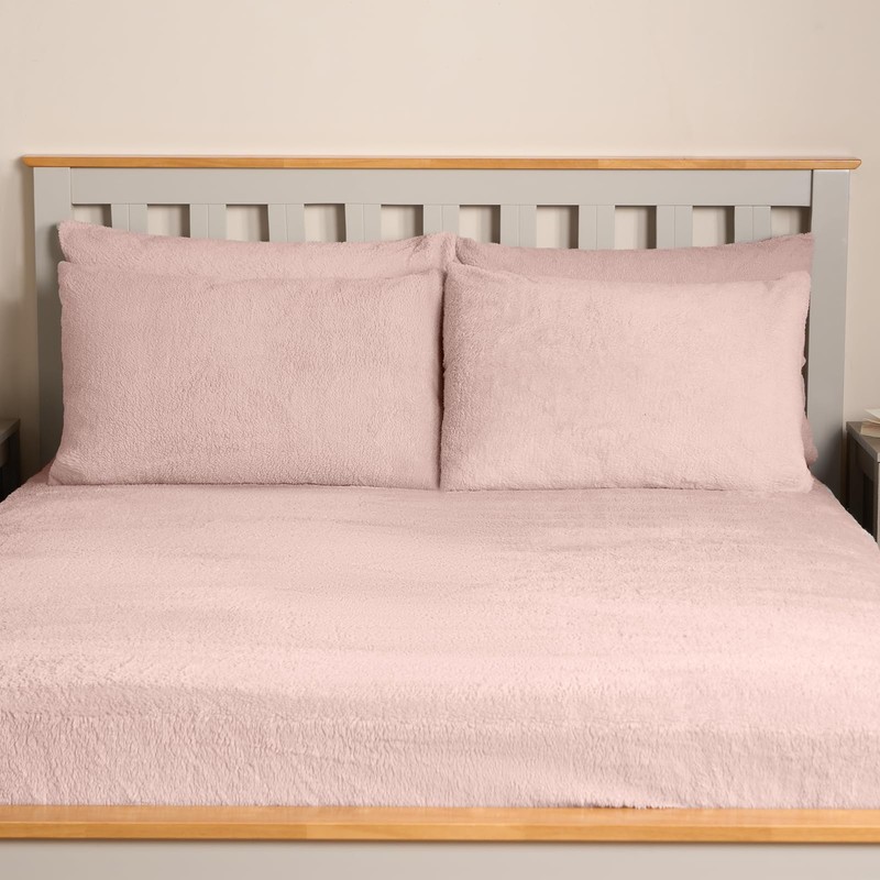 OHS Teddy Fleece Pillow Cases 2 Pack, Side Sleeper Warm
