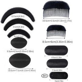 Leanockesa 11Pcs Hair Volume Sponge Bump Set with Invisible Clips,Hair Base Insert Tools for Natural Lift,Thickening Hair Styling and Wig Support