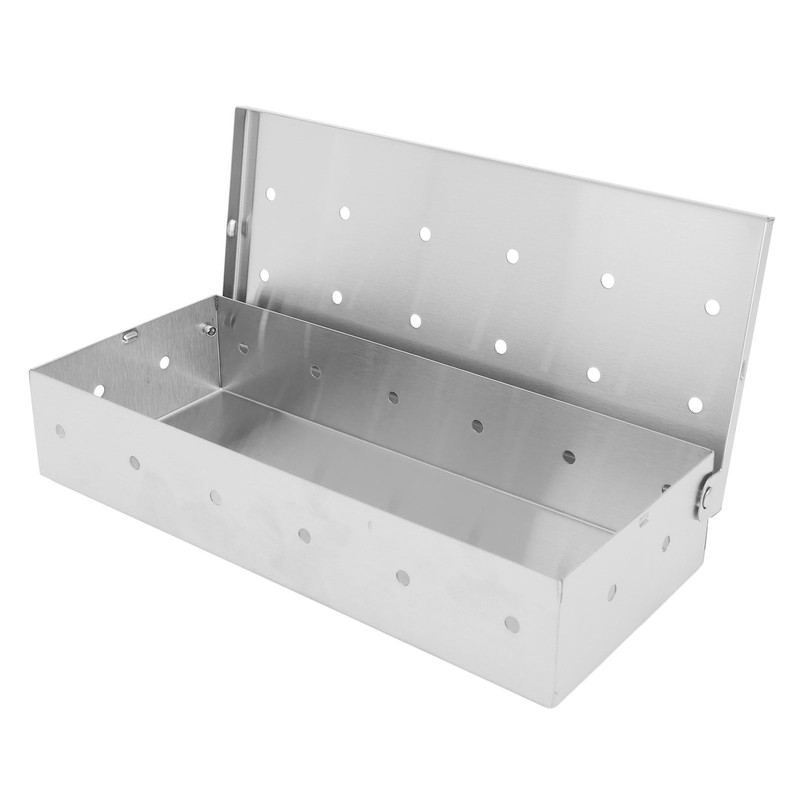 Smoker Box Professional Rectangular Add Smokey BBQ Flavor Stainless Steel