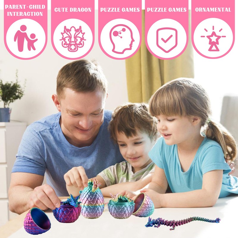 CIYIN 3D Printed Dragon Egg, 2 Easter Dragon Eggs, 22