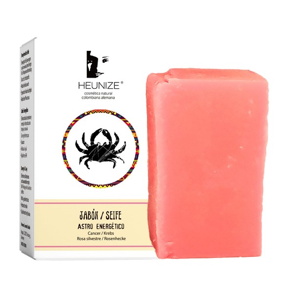 Heunize Cosmetic Energetic Soap for Skin & Hair - Solid Soap with Rose, Coconut Oil and Aloe Vera for Cancer Zodiac Sign - Castillic Soap, Hand Soap, Organic Soap - Gift for Christmas, 90 g