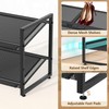 Expandable Shoe Rack, 2 Tier Adjustable Shoe Organizer with Flat