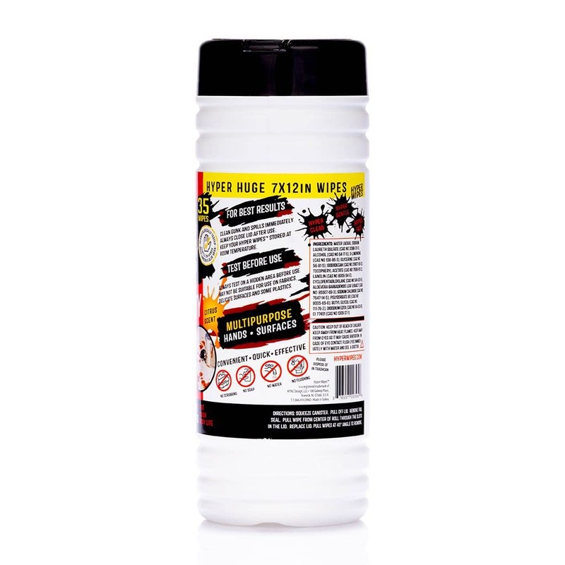 Hyper Wipes, 4 Pack Heavy Duty Hand & Tool Cleaning