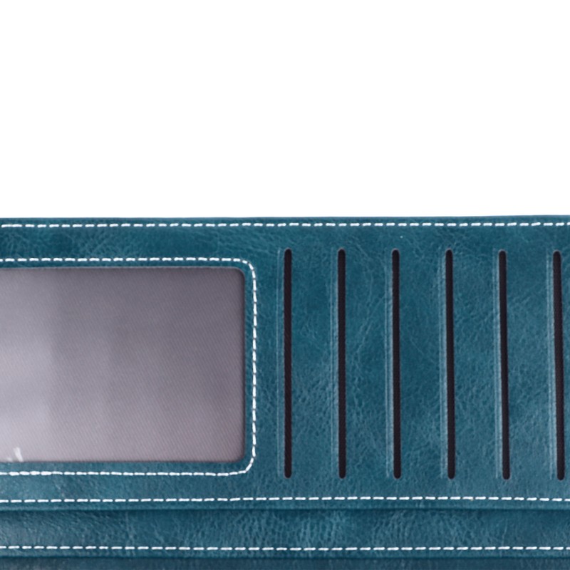 Women PU Leather Credit Card Holder Large Capacity Wallet Zipper