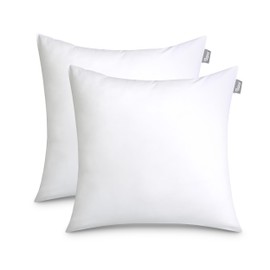 Bare Home Bedding Throw Pillows Insert - 24 x 24 Inches - Decorative Bed and Couch Pillow (Pack of 2, White)