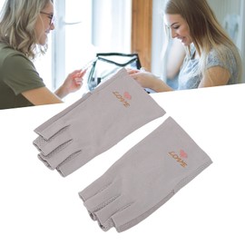Guantes protectores de manicura Guantes de fibra de algodón para uñas sin dedos para el salón del hogar Gris