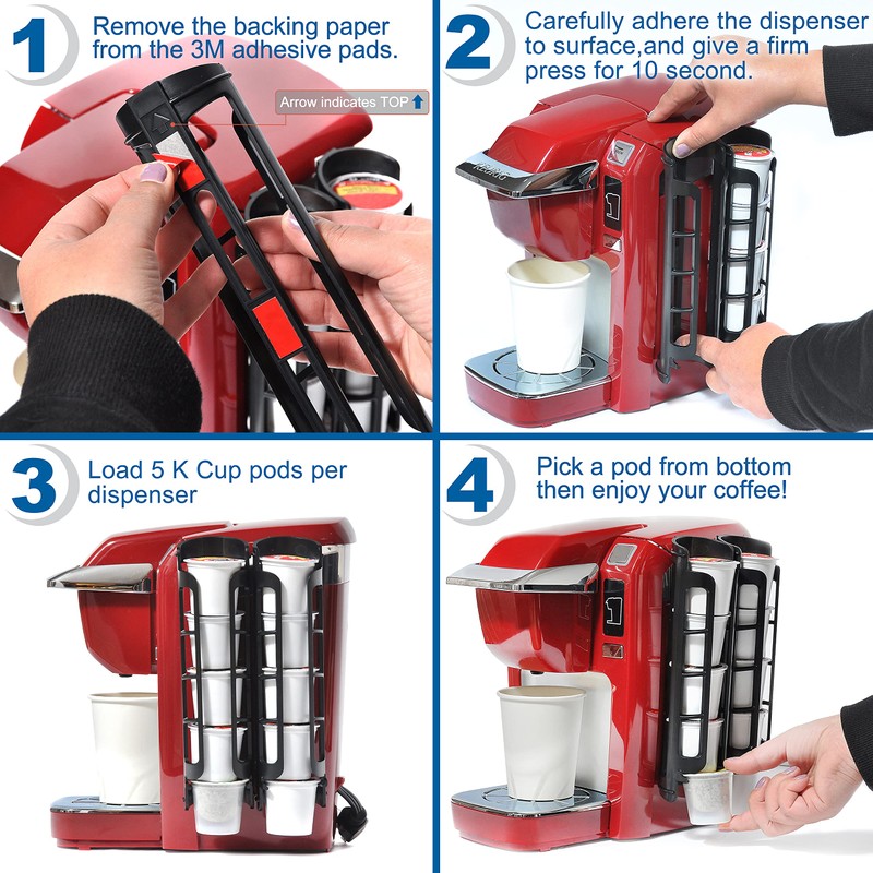 STORAGENIE Coffee Pod Holder Side Mount K Cup Pods Organizer