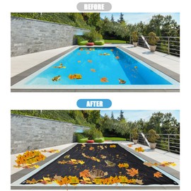 Pool Leaf Net Cover - 20x 40 FT Rectangular Mesh Pool Cover for Above Ground Pools, with 16.4ft Rope to Cover Pool, Catching Leaves, Sunshade