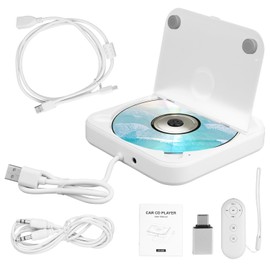 Portable CD Player for Car, Car CD Player with USB/AUX Ports, Plug and Play, Universal for Vehicle/TV/Laptop/Android 4.4 and Above Navigation, Anti-Vibration Design & Compact Design