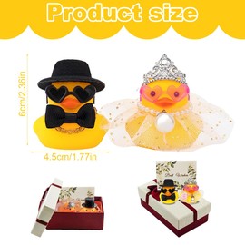 WUSJCOF 2 Pieces Wedding Bride Groom Mini Couple Duck Rubber Duck Gift Souvenir Marriage Blessing Elegant Heart Warming Gift
